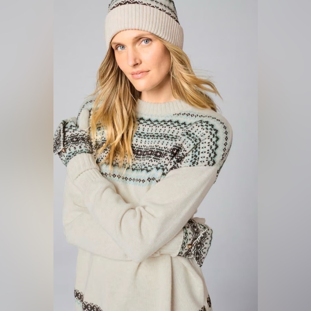 J.Jill Fair Isle Cotton Blend Sweater Size XL NWT